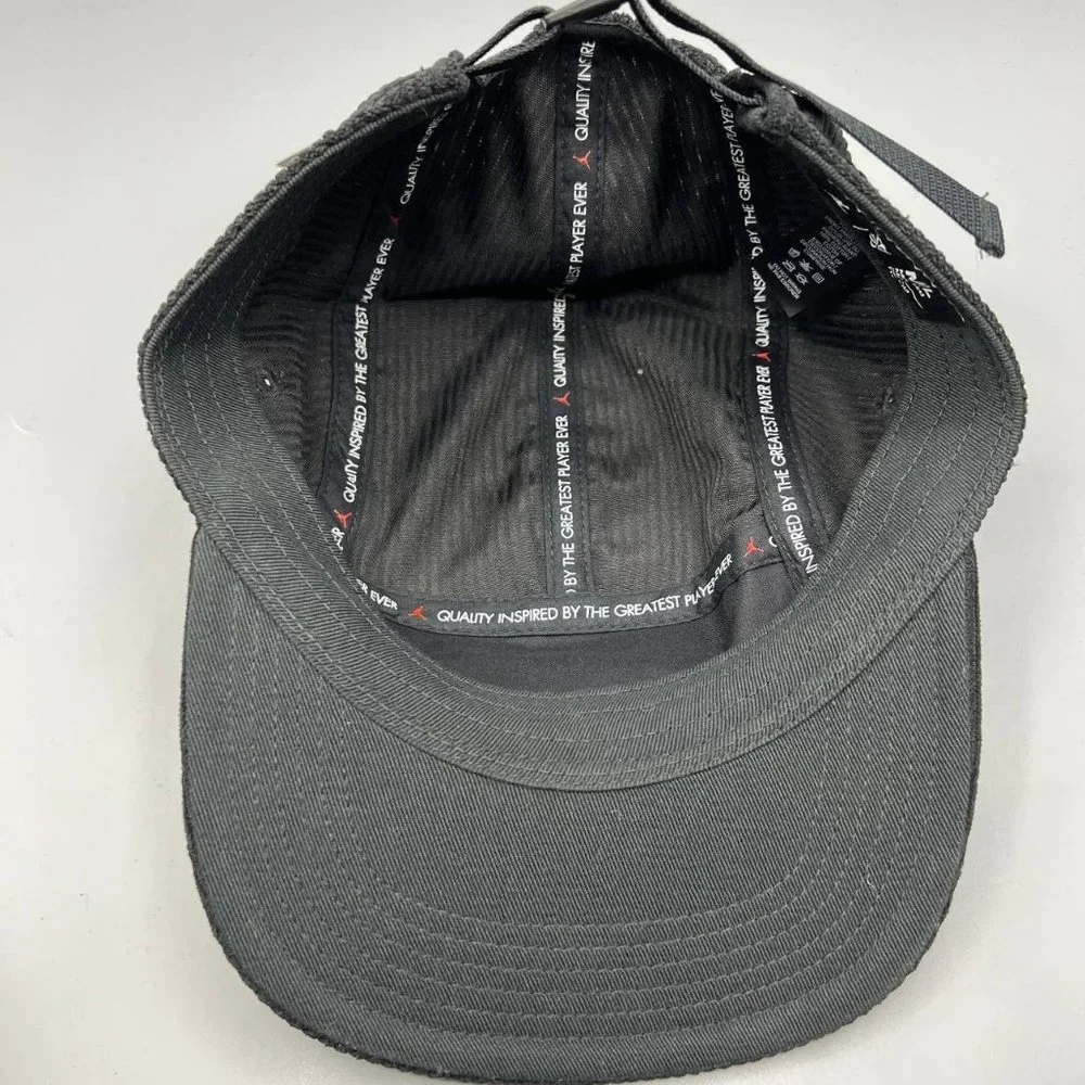Air Jordan Hat Men M/L Black 5 Panel Corduroy Jumpman Flight Strap‎ Back Cap New